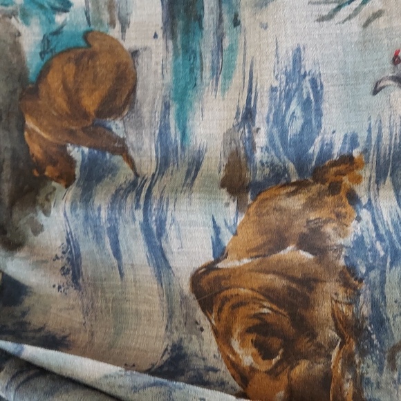 Vintage Geiger Wool Pleated Midi Skirt Nature  Animal Print Austria 42 Sz 10-12 - Picture 14 of 17